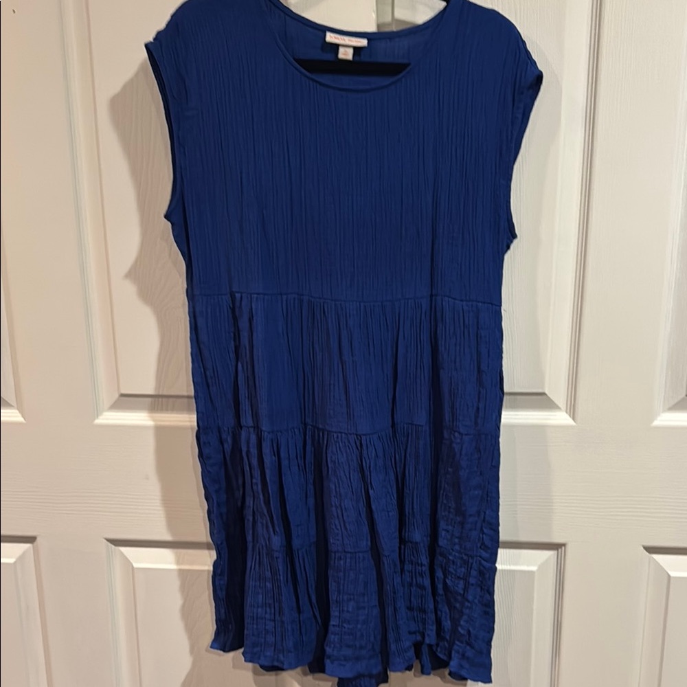 Blue Sleeveless Tiered Dress
